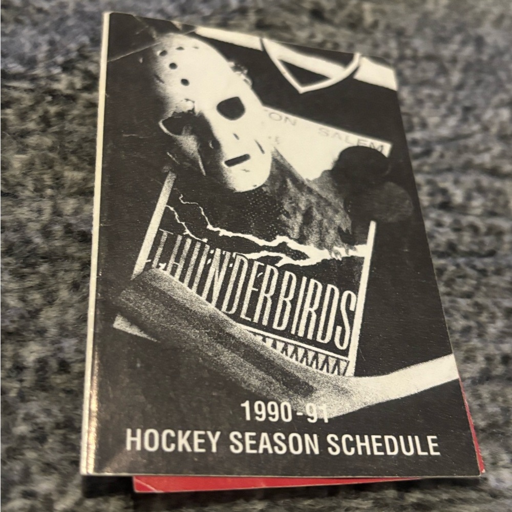 Winston Salem Thunderbirds ECHL Pocket Schedule Vintage 1990 1991